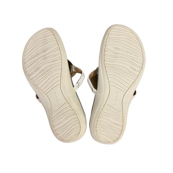 VIONIC Women’s RAYSA White Gray Toe Post Orthotic Gold Accent Sandals SZ 6 $90 - Picture 4 of 4
